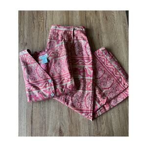 Talbots Vtg Paisley Patterned Two Piece Vest & Skirt Set